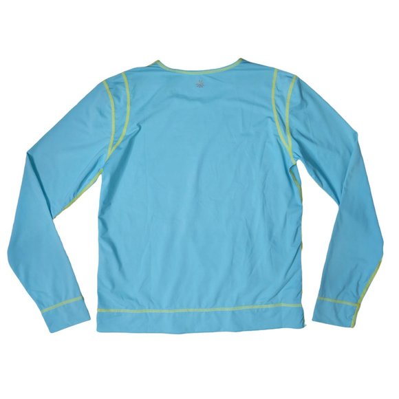 Athleta RashGuard Summer Shade Long Sleeve 826057 Blue Green Size Medium - Picture 2 of 8